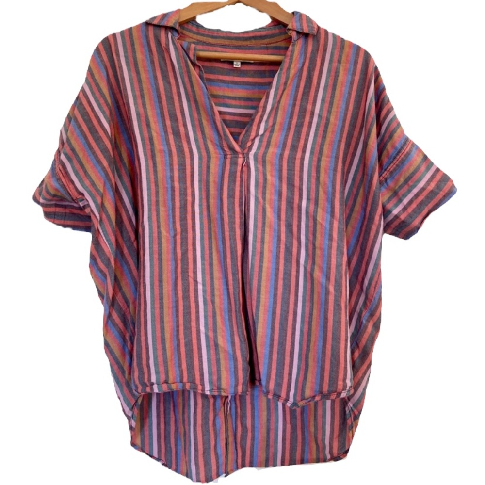 Madewell Striped Button-Back Tee